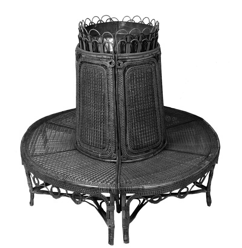 Banc circulaire en rotin, Maison Perret-Vibert, ca. 1880.