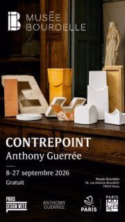 CONTREPOINT - coming soon to Musée Bourdelle

From drawings to materials, from gestures to forms.

For several months, CONTREPOINT has been taking shape through a dialogue with Antoine Bourdelle’s work and with the craftsmanship of all those who have joined me in this adventure.

Clay, glass, wood, textile: a few glimpses of the work in progress, before revealing the exhibition.

@toporkoff 
@ateliermonier 
@fornacebrioni 
@verreriedesaintjust 
@lachance_paris 
#tissagesdecharlieu 
@artisseuses 

With the support of @parisdesignweek @museebourdelle  @parismusees 

CONTREPOINT
Musée Bourdelle, Paris
16 rue Antoine-Bourdelle, 75015
September 8-27, 2026

Des dessins aux matières, des gestes aux formes.

Depuis plusieurs mois, CONTREPOINT se construit dans un dialogue avec l’œuvre d’Antoine Bourdelle et avec les savoir-faire de celles et ceux qui m’accompagnent dans cette aventure.

Terre, verre, bois, textile : quelques fragments du travail en cours, avant de vous dévoiler l’exposition.

#contrepoint #muséebourdelle #parisdesignweek #anthonyguerrée
